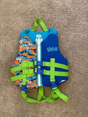 Speedo Blue Green Orange Kids Swim Vest